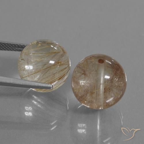 Shop natural 32.87ct Marron chaud Quartz rutile gems, Sphère / Boule, from Inde at GemSelect. In stock, global shipping!