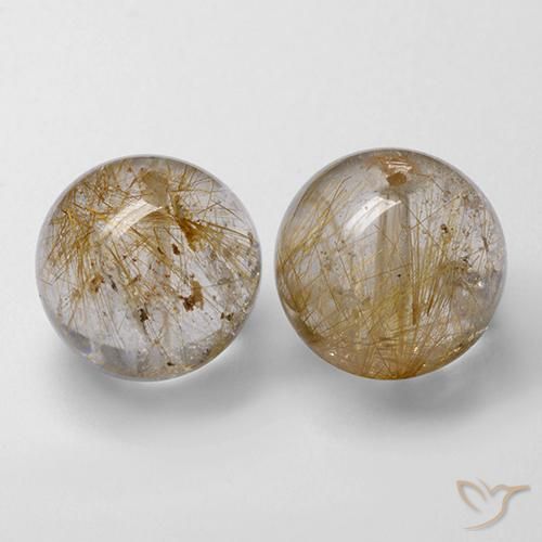 27.14ctw Naturel Marron chaud Quartz rutile, Sphère / Boule, Transparent