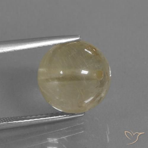 10.33ct Naturel Jaune clair Quartz rutile, Sphère / Boule, Transparent
