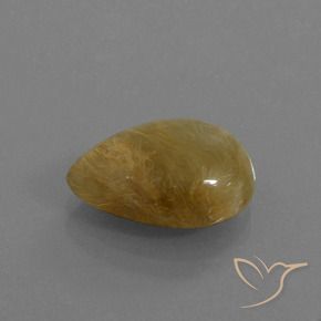 Quartz rutile Marron doré très clair naturelle En forme de poire, 6.05 ct, Translucide