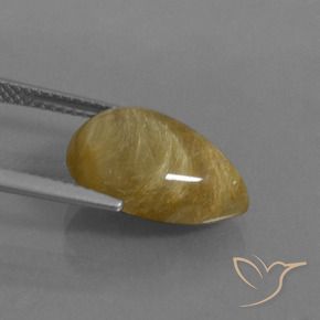Quartz rutile Marron doré très clair naturelle En forme de poire, 6.05 ct, Translucide