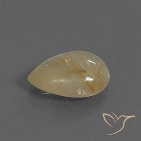 Quartz rutile Jaune Toscane naturelle En forme de poire, 5.35 ct, Transparent