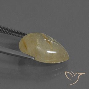 Quartz rutile Jaune Toscane naturelle En forme de poire, 5.35 ct, Transparent