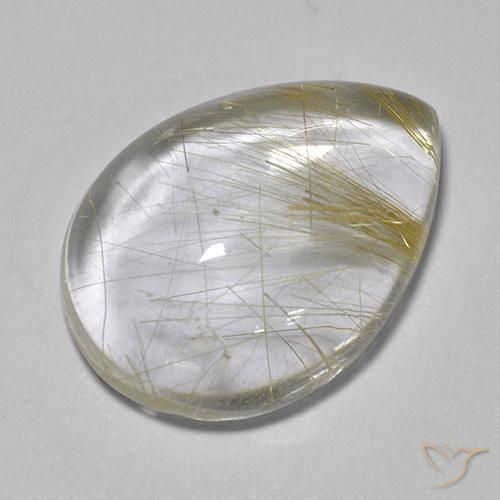 6.04ct Naturel Jaune clair Quartz rutile, En forme de poire, Transparent
