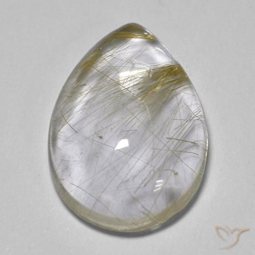 Quartz rutile Jaune clair naturelle En forme de poire, 6.04 ct, Transparent