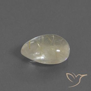 Quartz rutile Jaune terreux naturelle En forme de poire, 7.05 ct, Transparent