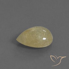 Quartz rutile Jaune terreux léger naturelle En forme de poire, 5.78 ct, Transparent