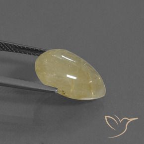 Quartz rutile Jaune terreux léger naturelle En forme de poire, 5.78 ct, Transparent