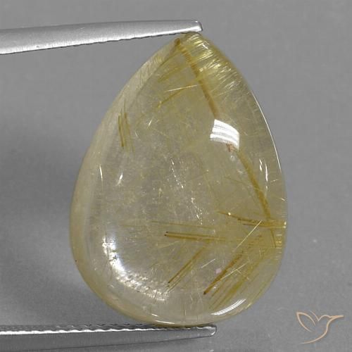 14.46ct Naturel Marron doré très clair Quartz rutile, En forme de poire, Transparent