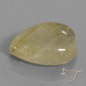 Quartz rutile Marron doré très clair naturelle En forme de poire, 14.46 ct, Transparent