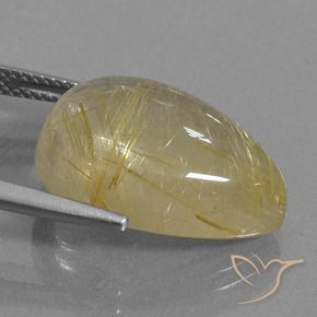 Quartz rutile Marron doré très clair naturelle En forme de poire, 14.46 ct, Transparent