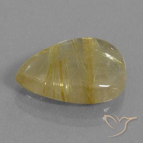 Quartz rutile Marron doré très clair naturelle En forme de poire, 10.78 ct, Transparent