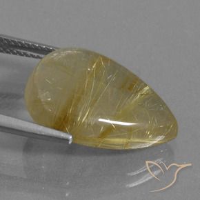 Quartz rutile Marron doré très clair naturelle En forme de poire, 10.78 ct, Transparent