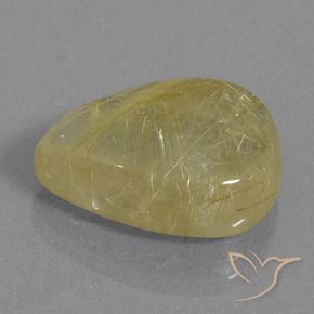 Quartz rutile Jaune doré naturelle En forme de poire, 13.63 ct, Transparent