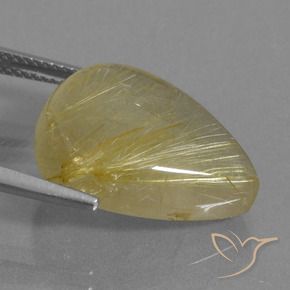 Quartz rutile Jaune doré naturelle En forme de poire, 13.63 ct, Transparent