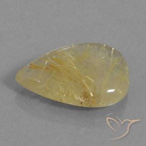 Quartz rutile Jaune doré naturelle En forme de poire, 9.59 ct, Transparent