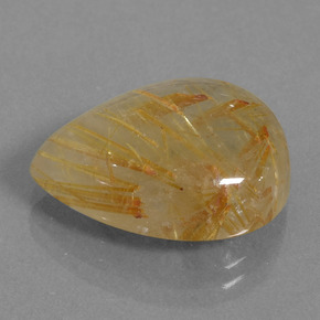 Quartz Rutile Or moyen naturelle En forme de poire, 15.00 ct, Transparent