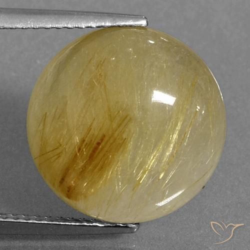 10.27ct Naturel Doré jaunâtre Quartz rutile, Tour, Translucide