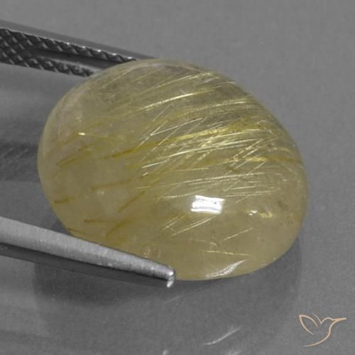 Quartz rutile Jaune clair naturelle Tour, 10.86 ct, Transparent