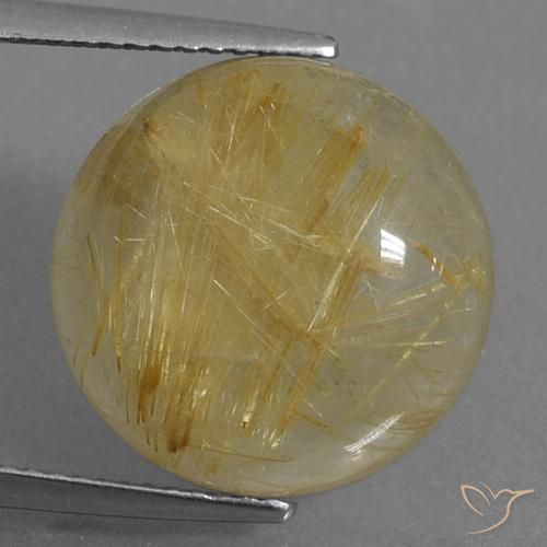 12.19ct Naturel Marron doré très clair Quartz rutile, Tour, Transparent