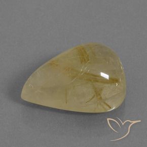 Quartz rutile Doré vif naturelle En forme de poire, 14.96 ct, Transparent