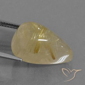 Quartz rutile Doré vif naturelle En forme de poire, 14.96 ct, Transparent