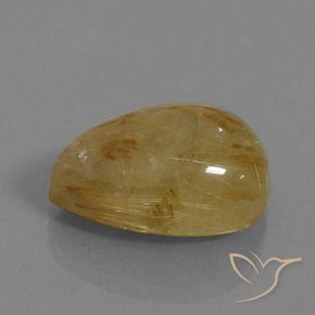 Quartz rutile Marron doré très clair naturelle En forme de poire, 14.43 ct, Translucide