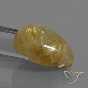 Quartz rutile Marron doré très clair naturelle En forme de poire, 14.43 ct, Translucide