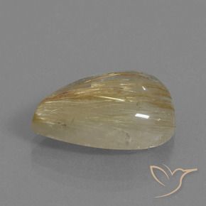 Quartz rutile Marron doré très clair naturelle En forme de poire, 12.39 ct, Transparent