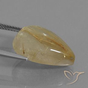 Quartz rutile Marron doré très clair naturelle En forme de poire, 12.39 ct, Transparent
