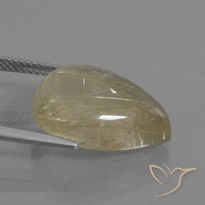 Quartz rutile Marron doré très clair naturelle En forme de poire, 11.83 ct, Transparent