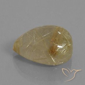 Quartz rutile Marron doré très clair naturelle En forme de poire, 16.60 ct, Transparent