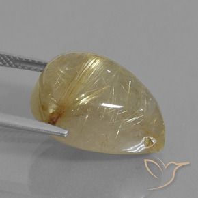 Quartz rutile Marron doré très clair naturelle En forme de poire, 16.60 ct, Transparent