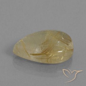 Quartz rutile Marron doré très clair naturelle En forme de poire, 10.98 ct, Transparent