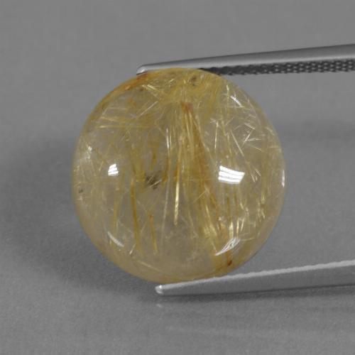 Quartz rutilé doré naturelle coupe roude, 13,56 ct, translucide