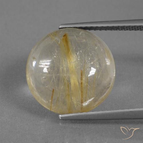 8.76ct Naturel Jaune doré Quartz rutile, Tour, Transparent