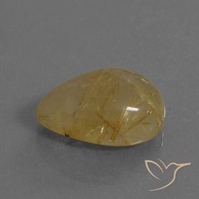 Quartz rutile Marron doré très clair naturelle En forme de poire, 13.43 ct, Transparent