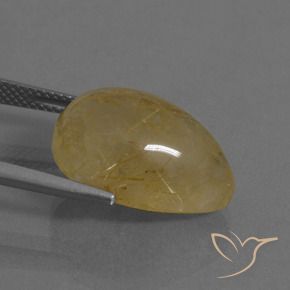 Quartz rutile Marron doré très clair naturelle En forme de poire, 13.43 ct, Transparent