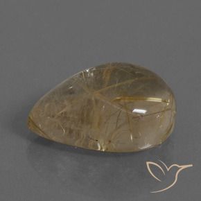 Quartz rutile Marron clair naturelle En forme de poire, 11.92 ct, Transparent
