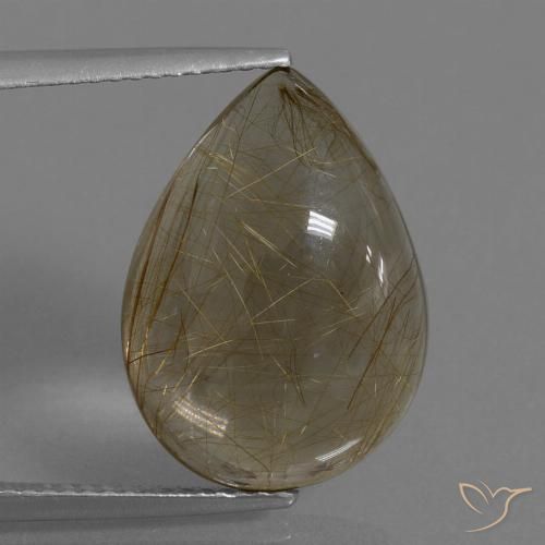 9.98ct Naturel Marron clair Quartz rutile, En forme de poire, Transparent
