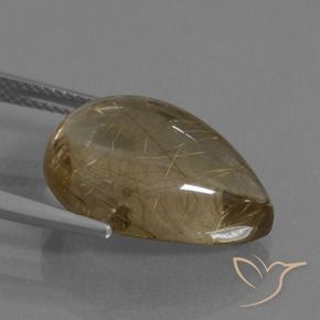 Quartz rutile Marron clair naturelle En forme de poire, 9.98 ct, Transparent