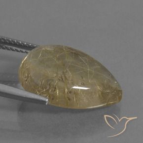 Quartz rutile Jaune pâle naturelle En forme de poire, 10.12 ct, Transparent
