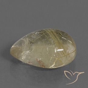 Quartz rutile Jaune clair naturelle En forme de poire, 12.09 ct, Transparent