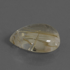 Quartz Rutile Jaune terreux naturelle En forme de poire, 10.21 ct, Transparent