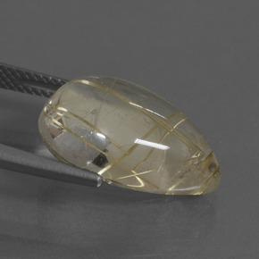 Quartz Rutile Jaune terreux naturelle En forme de poire, 10.21 ct, Transparent