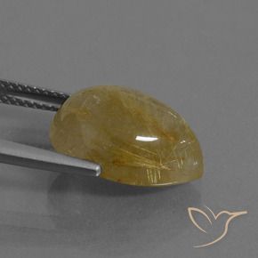 Quartz rutile Jaune chaud naturelle En forme de poire, 7.53 ct, Translucide