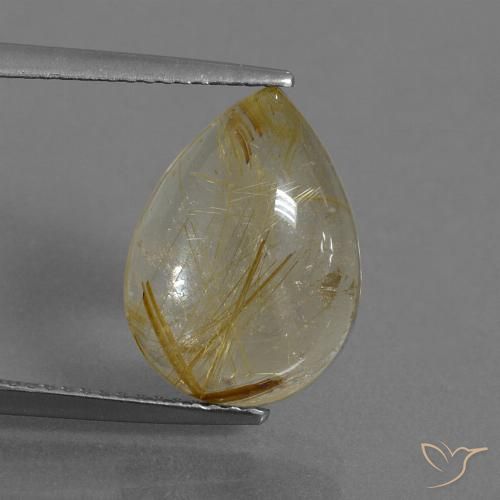 5.72ct Naturel Jaune terreux Quartz rutile, En forme de poire, Transparent
