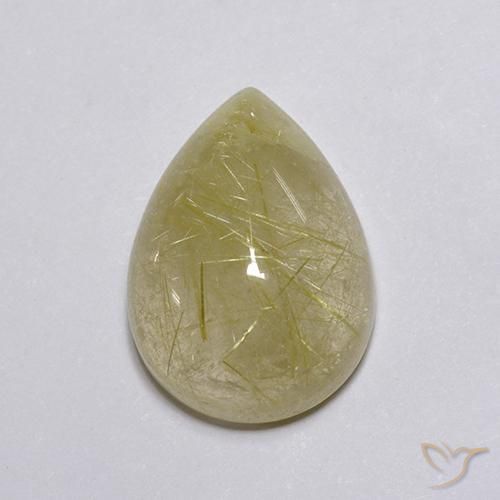 8.03ct Naturel Jaune clair Quartz rutile, En forme de poire, Transparent