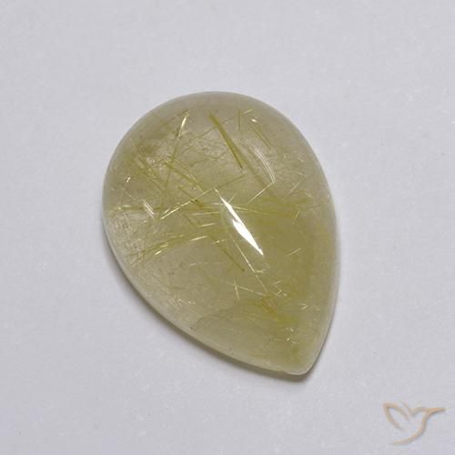 Quartz rutile Jaune clair naturelle En forme de poire, 8.03 ct, Transparent