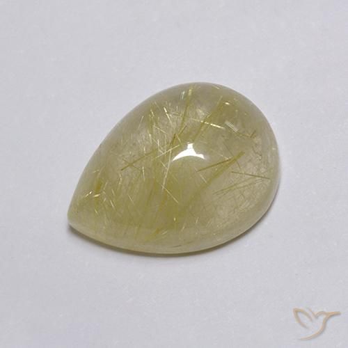 Quartz rutile Jaune clair naturelle En forme de poire, 8.03 ct, Transparent
